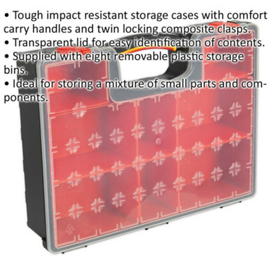 8 Compartment Storage Case for Small Parts - Durable and Versatile Tool Organizer