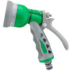 8 Dial Garden Hose Pipe Spray Gun Soft Grip Handle Multi Pattern Water Sprayer