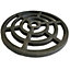 8" Diameter 203mm 9mm Thick Round Circular Cast Iron Gully Grid Grate Heavy Duty Drain Cover Black Satin Finish.