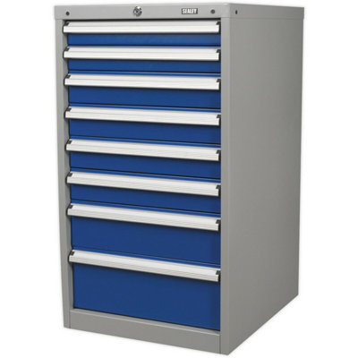 8 Drawer Industrial Cabinet - Heavy Duty Drawer Slides - High Quality Lock