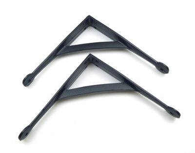 8" Epoxy Black Gallows Shelf Brackets Antique Cast Iron - Pair of Brackets