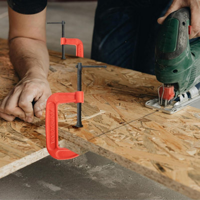 WEN Heavy-Duty Cast Iron C-Clamps With 4 In. Jaw Opening And 2.2 In. Throat Set (2-Piece) CLC424 - The Home Depot - Foto 3