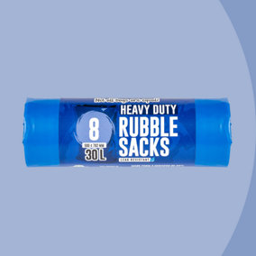 8 Heavy Duty Rubble Sacks 40L Super Strong Bags in Blue