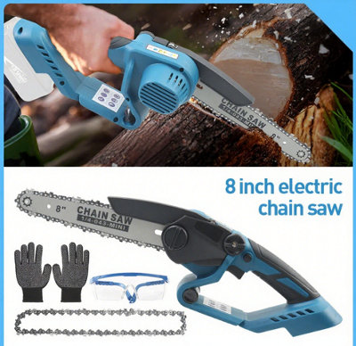 8 Inch Cordless Mini Chainsaw Electric One-Hand Saw Wood Cutter For ...