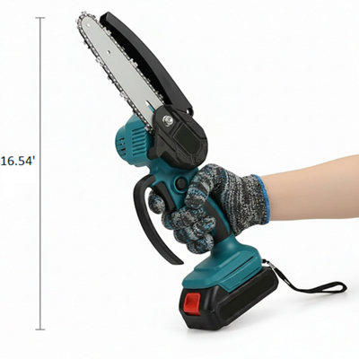 8 Inch Cordless Mini Chainsaw with 2 Batteries and 2 Chains