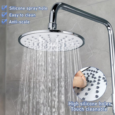 8 Inch Round Rain Shower Head, High Pressure Round Shower Head 100 ...