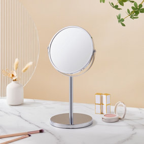8 Inch Silver Double Sided Tabletop Mirror Vanity Mirror for Dress Table