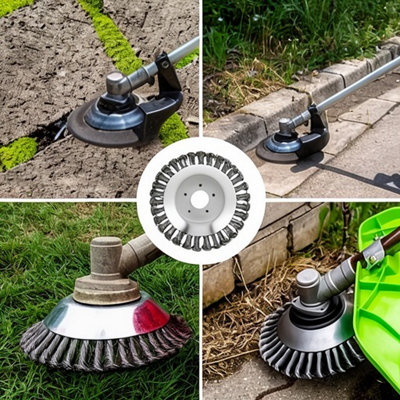 8 INCH STEEL WIRE BRUSH STRIMMER HEAD, GARDEN WEED CUTTING ATTACHMENT ...