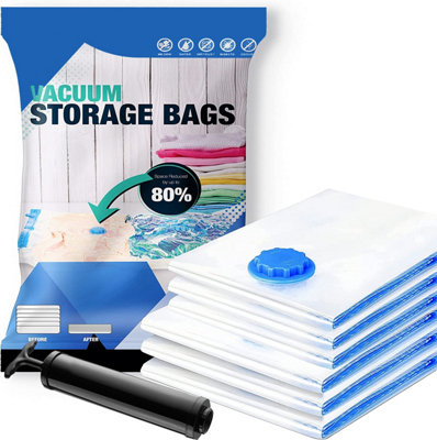 Buy 8 Large Vacuum Storage Bags With Hand Pump DIY at B&Q
