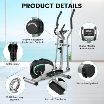 8 Level Elliptical Exercise Machine, Magnetic Elliptical Trainer ...