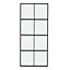 8 Lites Black Heavy Duty Glass Sliding Barn Door Panel Interior Door with 6ft Hardware Kit Roller Track System