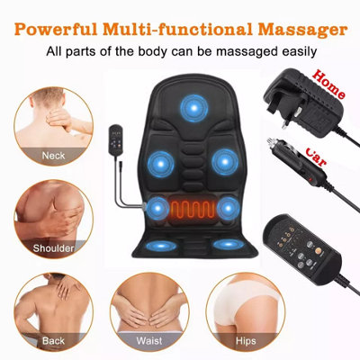 8-MODE HEATED MASSAGE SEAT CUSHION FOR BACK, NECK & BODY PERFECT FOR HOME &  CAR