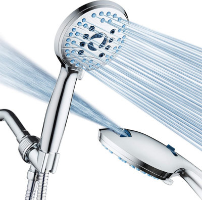 8-Mode High Pressure Shower Head w/Power Wash - 6ft Hose, Anti-Clog ...