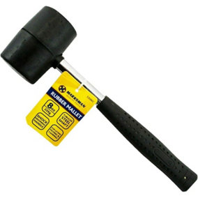 8 Oz Rubber Mallet Hammer Multi Purpose Steel Shaft Grip Handle Diy 226G