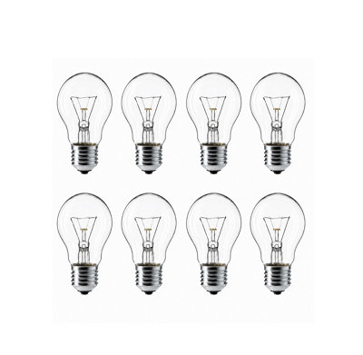 8 Pack 60W Traditional GLS Incandescent Bulbs, E27 Edison Screw Cap ...