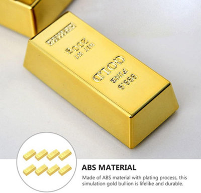 8 Pack Fake Gold Bars, Replica Gold Bullion Glittering Brick ...
