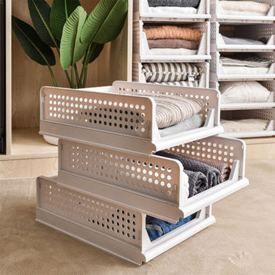 8 Pack Folding Wardrobe Storage Box Drawer Organizer