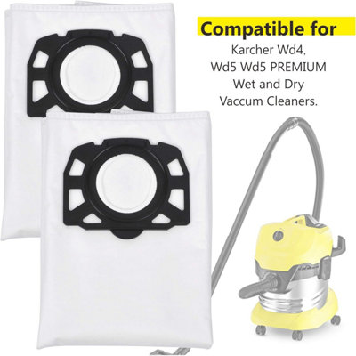 Lot de 12 Sacs de Filtre Sacs d'aspirateur pour Karcher WD4 WD5 WD6 MV4 MV5 MV6, Pièces de Rechange Kit d'accessoires NPTERBL - Electroménager