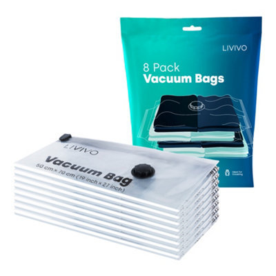 8-Pack Reusable Vacuum Bags 50x70cm