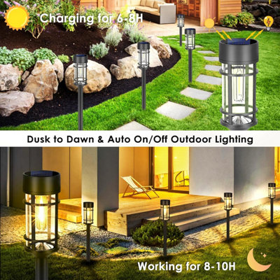 Automatic Solar Deck Lighting 4-Pack Solar Fence Lights - IP65 Waterproof LED Wall Lights With 2 Modes For Outdoor Decor Solar Deck Wall Lights