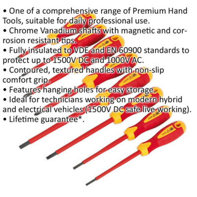 8 PACK VDE Screwdriver Set - 1000V AC Shock Proof Insulated Shafts ...