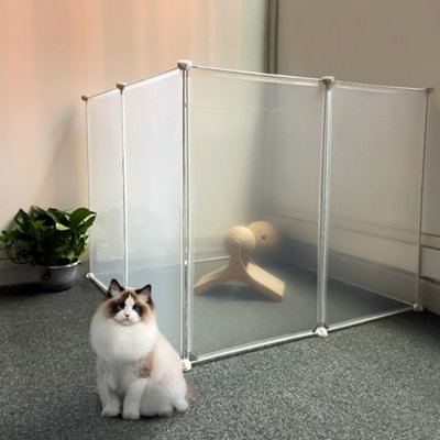 8 Panels Portable Clear Pet Playpen Fence for Outdoor and Indoor Use ...