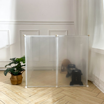 8 Panels Portable Clear Pet Playpen Fence for Outdoor and Indoor Use ...