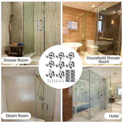 Set Of 4 Curved Shower Door Rollers – 23mm Top & Bottom Wheels With Anti-Collision Pads And Screws, Adjustable Height, Smooth Sliding, For Glass Shower Doors And Cabinets