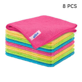 8 PCS Microfiber Cleaning Cloths Highly Absorbent Cleaning Supplies for Kitchen Car Care 30cm W x 30cm L