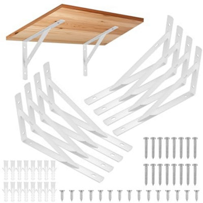8 Pcs White Heavy Duty Wall Mounted Triangle Shelf Brackets