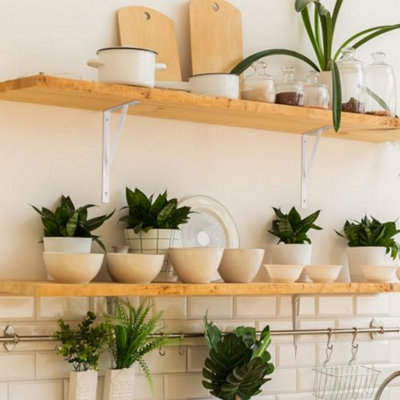 8 Pcs White Heavy Duty Wall Mounted Triangle Shelf Brackets