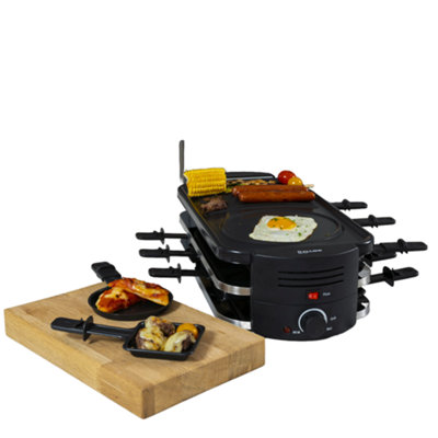 QcuGvy Lot 8 Mini Poêles Raclette 20x9 Cm Anti-Adhésif + 8 Spatules Bois - Poêlons Noirs Handles Isolés