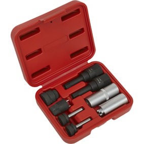 8 Piece Diesel Injector Repair Socket Set - Hex Security Bits - 1/2" Sq Drive