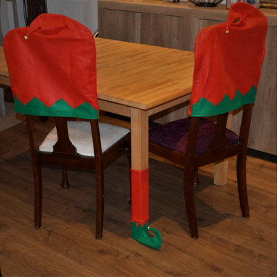 8 Piece Elf Table Leg & Chair Cover Set Hat & Stockings Festive Christmas Price Comparisons | Compare The Build