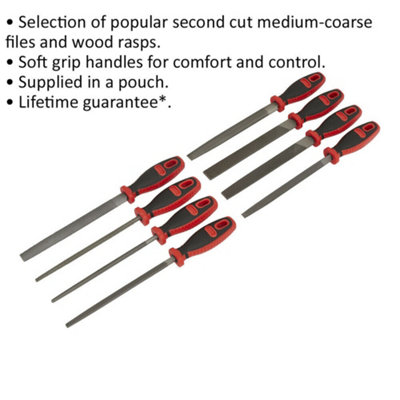 8 Piece Engineers File & Wood Rasp Set - Double Cut - Medium-Coarse ...