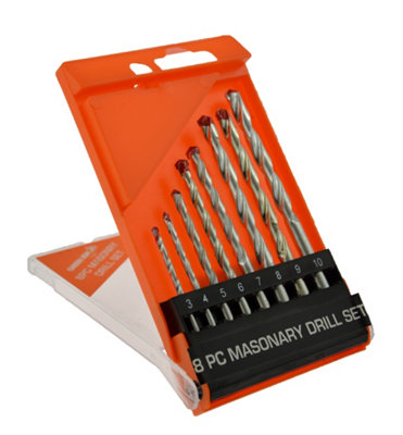7-Piece Masonry Drill Bit Set For Concrete, Tile, Brick & More - Includes 1/4", 5/16", 3/8", 1/2" Sizes