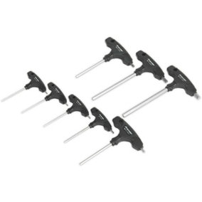 8 Piece Metric T-Handle Hex Key Set - 125 to 220mm Length - Long & Short Shafts