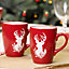 8 Piece Red Stag Stoneware Christmas Eve Dinner Set for 2 Person