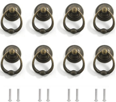8 Piece Retro Ring Drawer Knobs, Vintage Drawer Handles, Antique Style  Furniture Pull Handles Screws, Kitchen,
