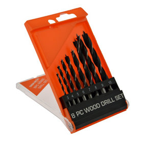 8 Piece Wood Drill Bit Set with Precision Point