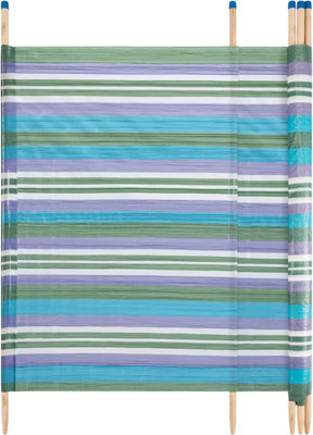 thumbnail image 2 of Multi-Colour Wooden Pole Windbreak – Beach Camping Sun Screen Shelter, Portable, Heavy Duty, 120cm Height 2 of 4