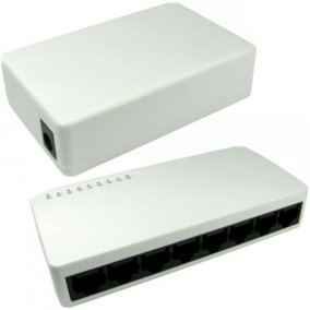 8 Port Way 10/100MBps Ethernet Network Switch RJ45 Lan Box Selector Splitter Hub