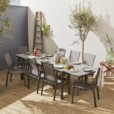 Aluminum outdoor dining on sale sets for 8