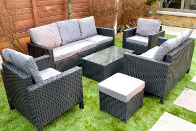 8-Seater Greenwich  Garden Furniture Set - Black