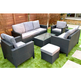 8-Seater Greenwich  Garden Furniture Set - Black