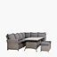 8 Seater Grey Rattan Corner Sofa Set Long Left with Ceramic Top