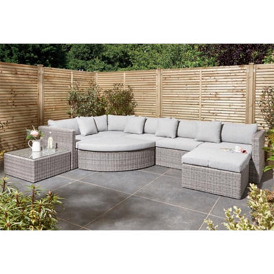 8 Seater Multifunction Flat Wicker Weave Garden Sofa Set