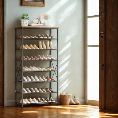 8-Tier Hallway Shoe Rack Storage With Adjustable Shelves