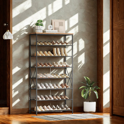 8-Tier Hallway Shoe Rack Storage With Adjustable Shelves