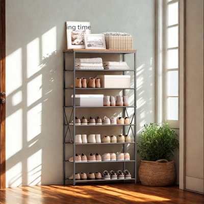 8-Tier Hallway Shoe Rack Storage With Adjustable Shelves